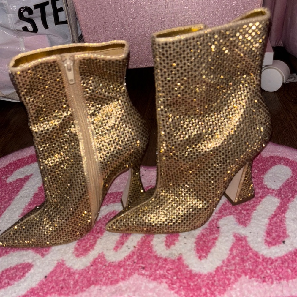 Steve Madden Gold Heeled Boots with Stiletto Heel
